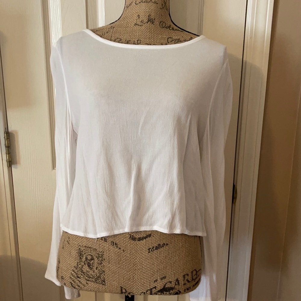 White top with bell sleeves